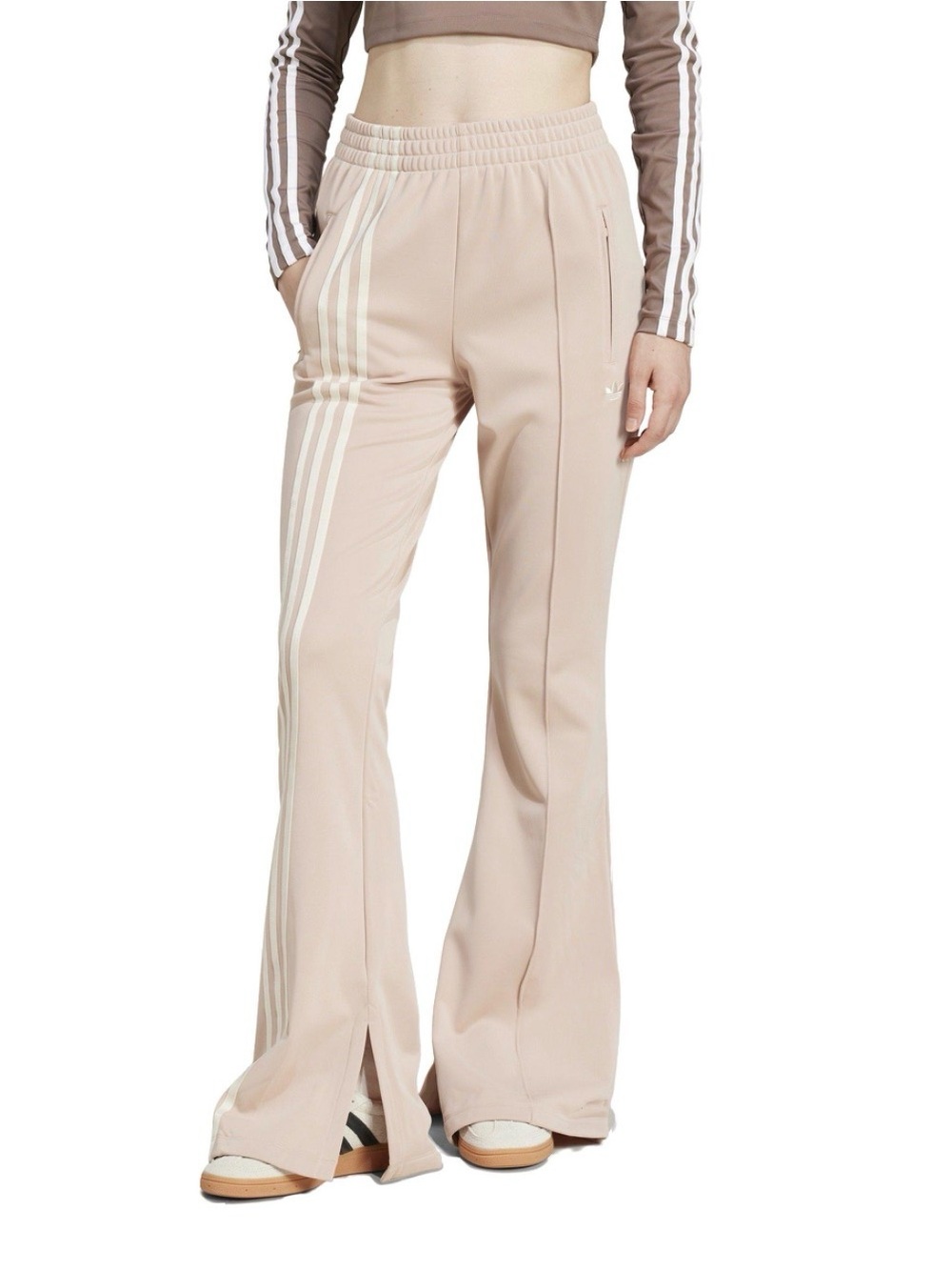 Adidas Firebird flare 3 stripe track pants women’s medium blush EUC